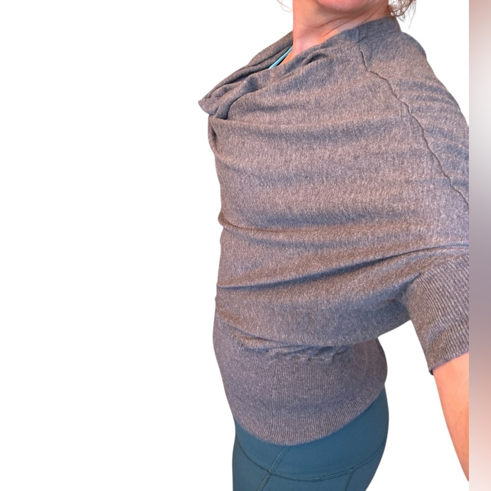 Ann Taylor’s LOFT W’s Med grey 3/4 Sleeve Sweater Cowl Neck Top. Exclnt cndtn. - Picture 4 of 10